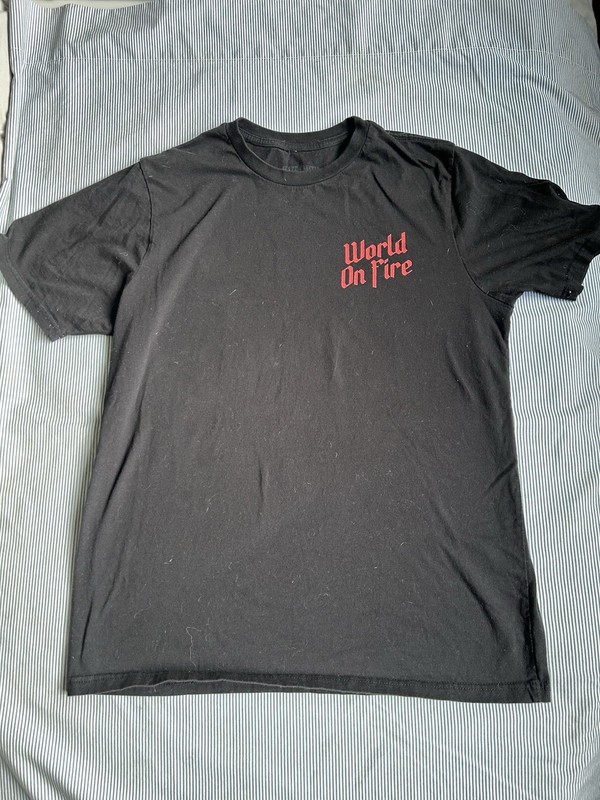 Nate Smith World On Fire 2025 Black Short Sleeve Tour T-Shirt Size L
