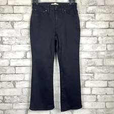 MADEWELL NWOT $138 Petite Kick Out Crop Jean Jeans Black Rinse Wash 31P NO184