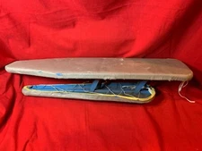 VINTAGE METAL TABLE TOP DOUBLE SIDED WITH SLEEVE IRONING BOARD