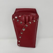 Kasho Shear Leather Holster Professional Barber Stylist Pouch EUC Red No Strap
