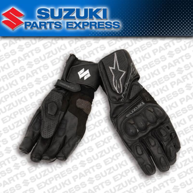 NEW SUZUKI ALPINESTARS SP-8 V3 LEATHER RIDING GLOVES BLACK 990A0