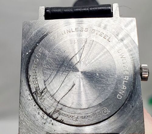 70's Lucien Piccard Square Manual Watch Men's Stainless Steel 83614 Windup Works - Picture 10 of 12