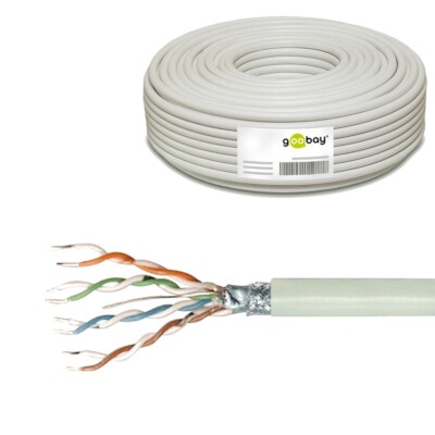20m CAT5e SF/UTP doppelt 2x geschirmt Verlege Kabel Netzwerk Installation Patch