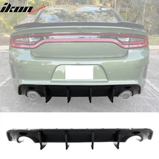 Fits 20-23 Dodge Charger Widebody IKON V3 Style Gloss Black Rear Diffuser 2PCS