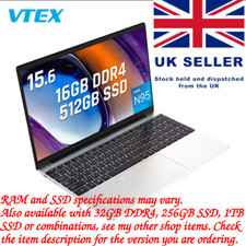 Laptop 15.6" Win11 Intel N95 3.4GHz 32G RAM 1TB SSD New UK Cheap Student