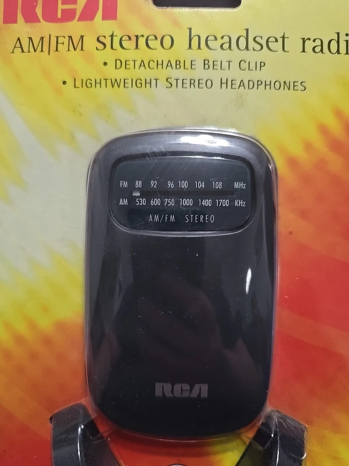 NEW! RCA AM/FM Stereo Headset Radio, Belt Clip RP1610 With Headphones - Image 2 of 4