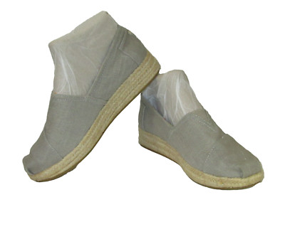 Skechers Bobs Shoes Loafer Womens Size 8.5 Canvas Memory Foam Wedge Gray Comfort