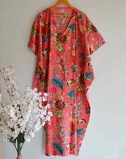 Indian Floral Kimono Kaftans Summer Dress Night Gown Maxi Bridal Caftan Dress US