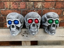 Life Sized Skull Prop With Light Up Eyes Halloween Decoration Fancy Dress Horror