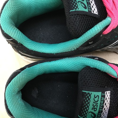 Asics Shoes Womens 8.5 Gel Storm 2 Running Sneakers Black Mesh Lace Up Low Top - Picture 10 of 15