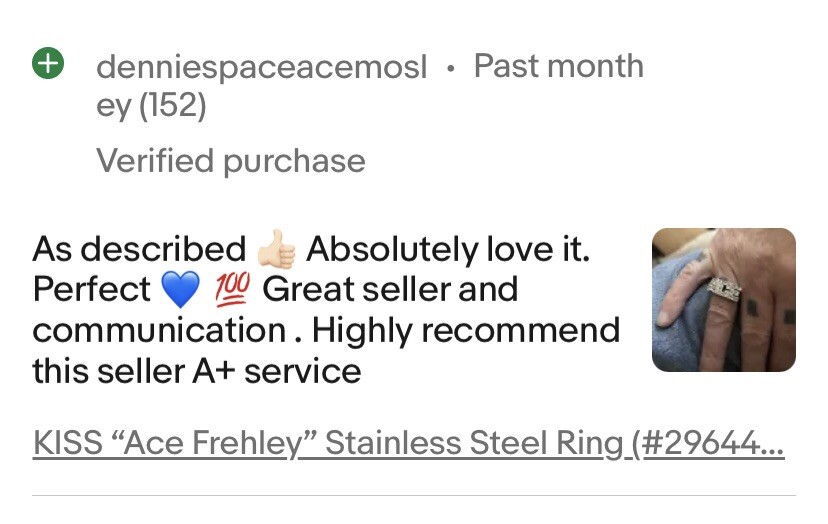 The  “Ace Frehley”  Ring (As Worn By the Spaceman Himself) Aucoin