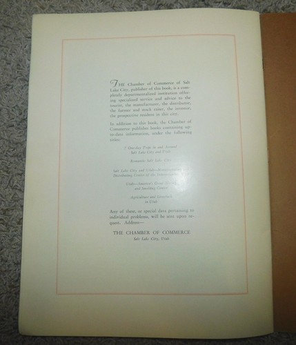 1927 SALT LAKE CITY and UTAH Center of Scenic America ILLUSTRATED - Picture 7 of 7