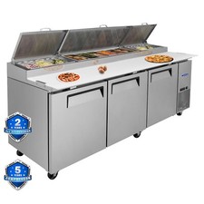 93"Commercial Pizza Prep Table with a Built-in Refrigerator ETL Certified 31ft³