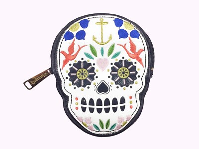 New with tag Sugar skull backpack and coin pouch Betsey Johnson Kitsch Mini Backpack Sugar Skull Dog Day of  main image 4