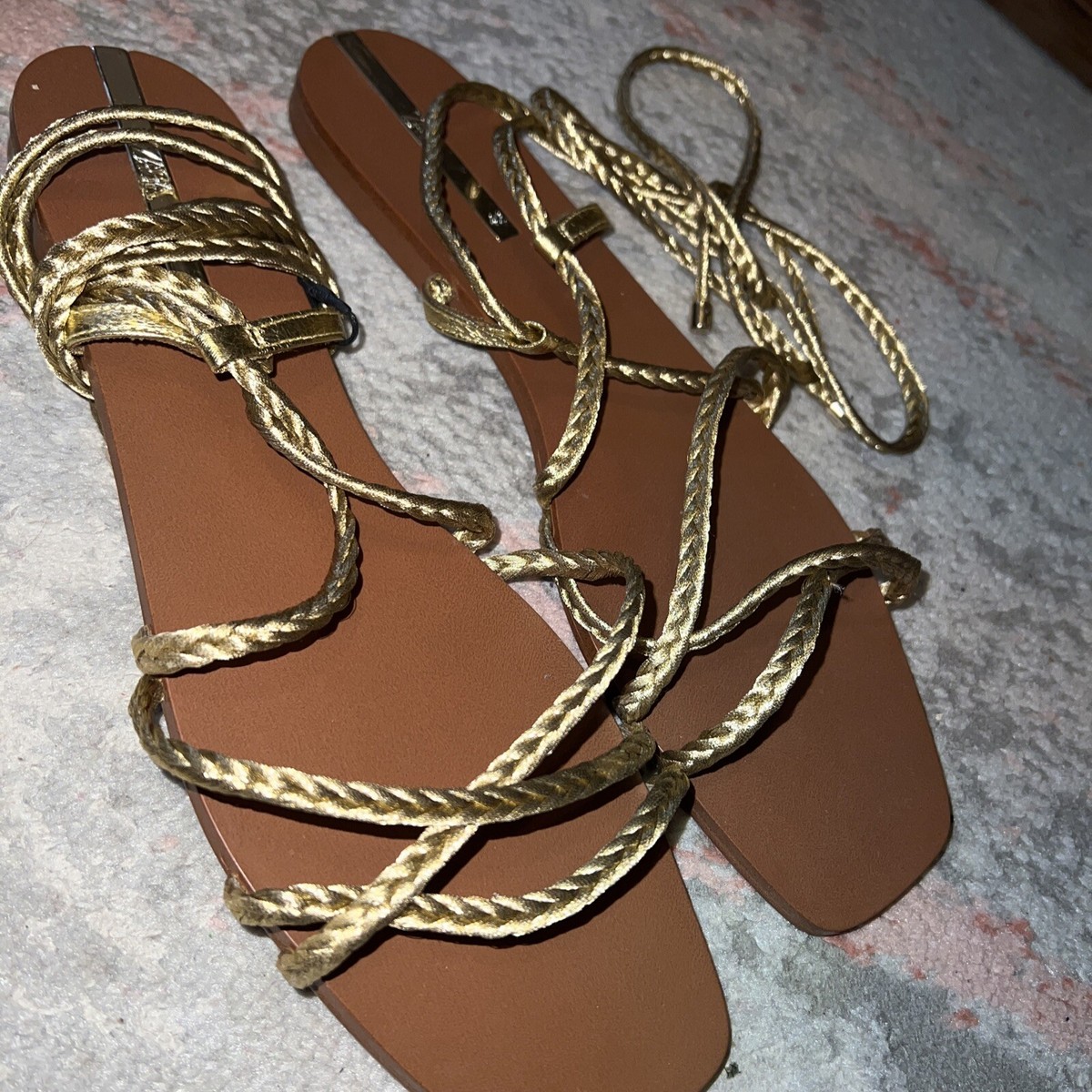 Zara Gold sandals Women's Size 42