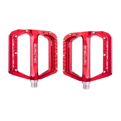 coppia pedali flat penthouse mk5 1604 alluminio rosso Burgtec flat bici pedali