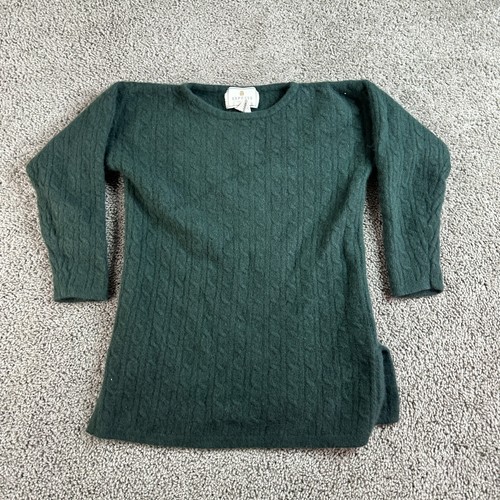 VTG EXPRESS Tricots Sweater Womens XS Green Angora Rabbit Hair Lambswool Blend - Picture 2 of 10