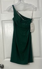 Prom Girl Green Homecoming Cocktail Dress Size 4 NWT One Shoulder