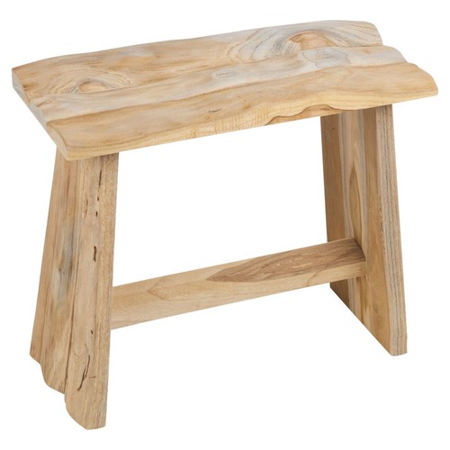 Teak Wooden Storage Seat Stool Kitchen Bathroom Unique Shabby Vintage Chic - Picture 4 of 4