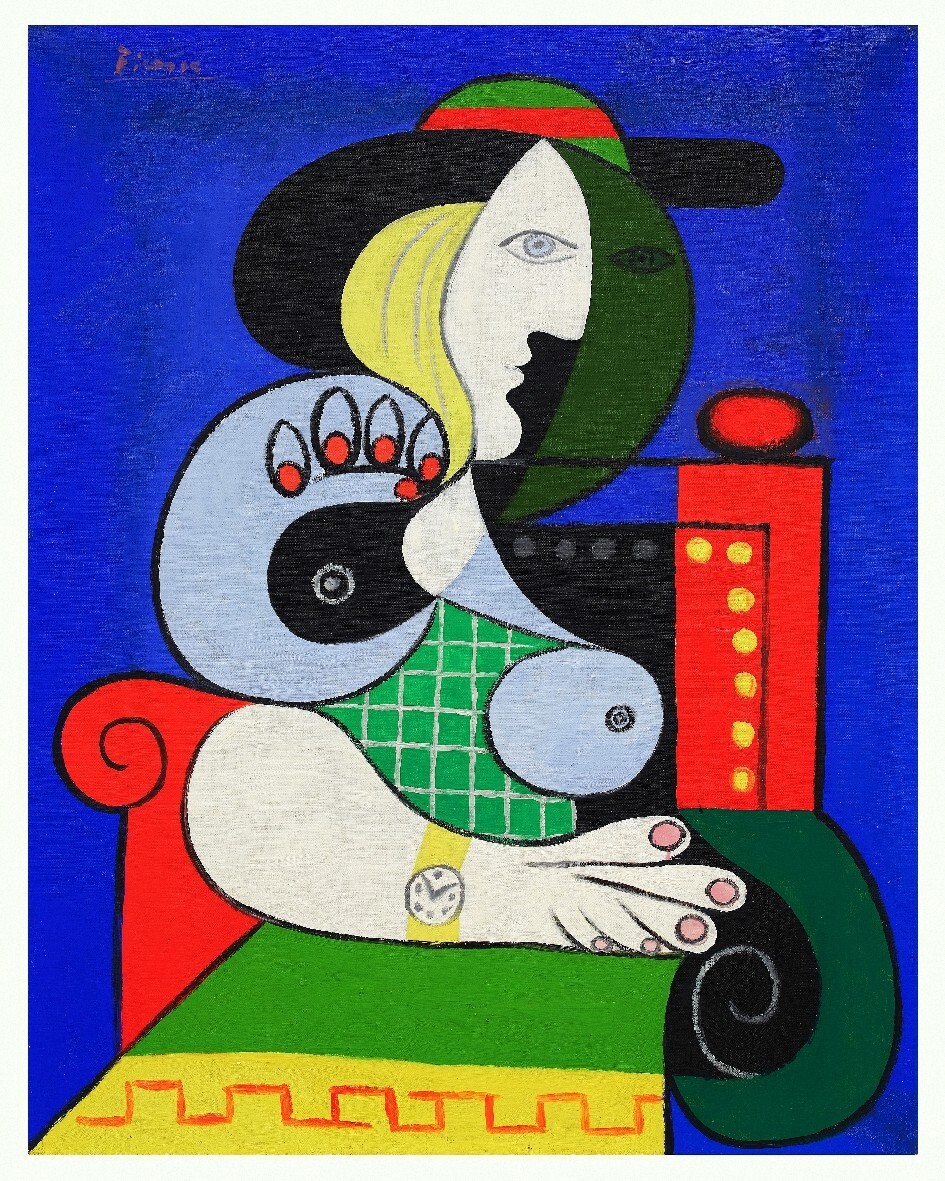 Poster lithographique La Femme à la Montre 80x100cm pour décoration murale