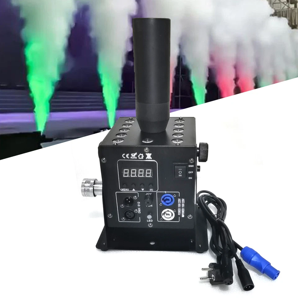 Paquete de 2 máquinas de humo a chorro LED CO2 y manguera de 6 m cañón de CO2 DMX Blaster DJ disco escenario Foto 2 de 4