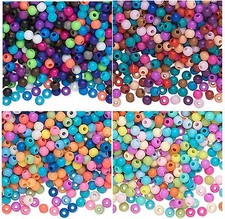 3700 Small Acrylic Plastic Round Smooth Spacer Beads 4MM