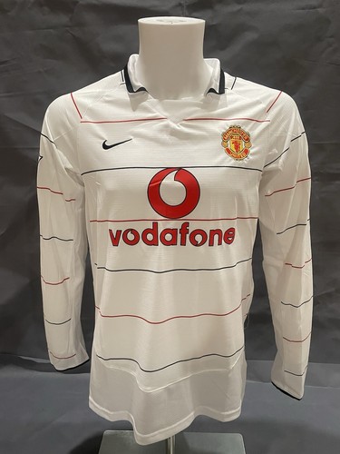 Man United Retro 03/05 Away White Rooney #8 Long Sleeve Jersey Men Medium Size