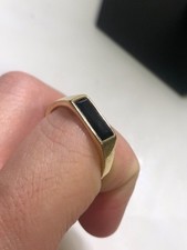 MIANSAI thin Gold Vermeil Lennox onyx ring Size 9 ORP 170.00