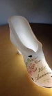 Vintage Fenton Milk Glass Slipper  25th Silver Anniversary Signed & Hand-Painted