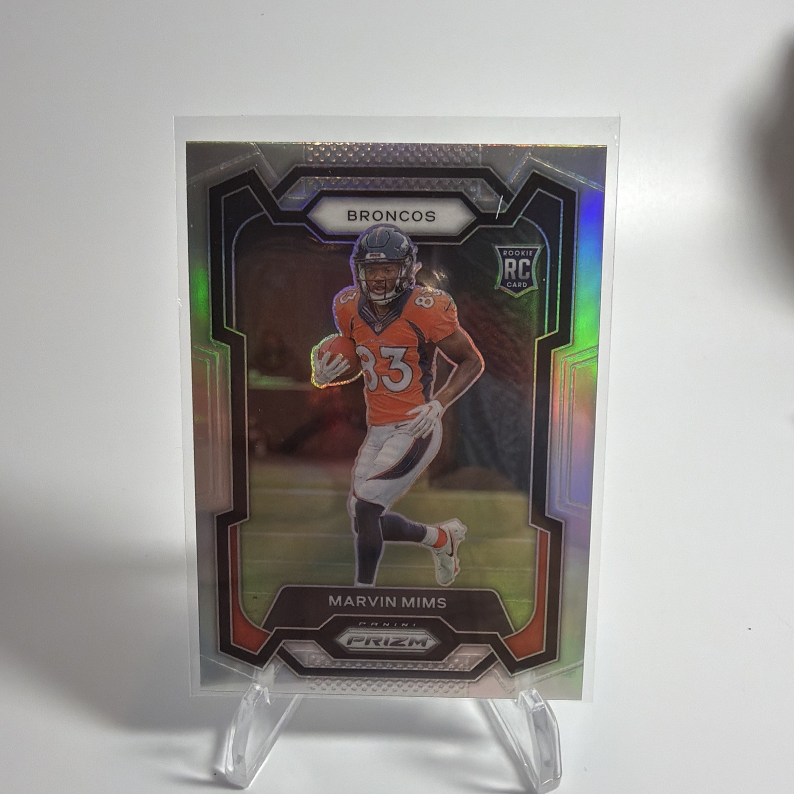 2023 Panini Prizm #327 Marvin Mims Silver Prizm Rookie Card RC - Denver Broncos