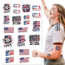 22 Pcs 2026 World Cup Tattoos Temporary Soccer Party Favors World United States