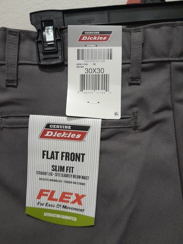 Original Dickies Herrenhose Größe 30 x 30 vorne flach schmale Passform flexibel neu mit Etikett - Bild 5 von 5
