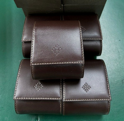 Dark Brown Travel Watch Case   Patek Philippe Wristwatch Storage & Carry Box