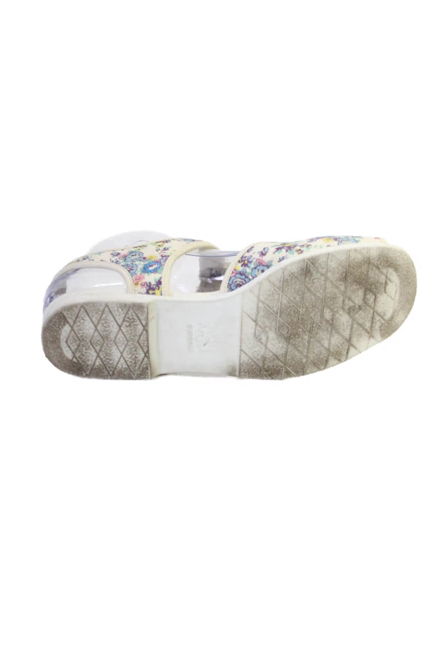 Superga x Love Shack Fancy Girls Textured Canvas Floral T Sandal White Size 37 - Image 4 of 4