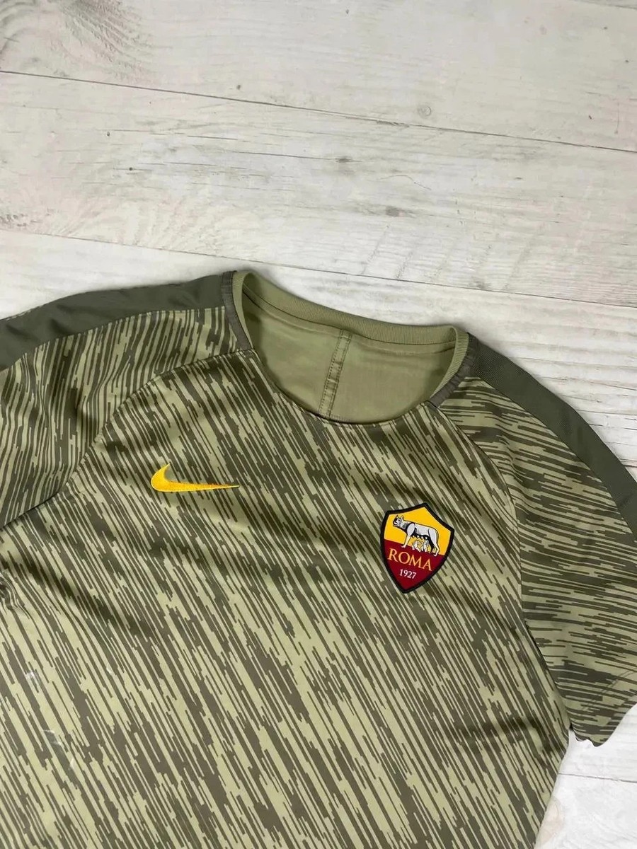 Nike AS Roma 2017 2018 Pre Match Shirt Soccer Jersey Men Sz L