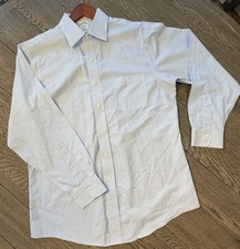 BROOKS BROTHERS Men  s Light Blue striped Classic Fit Non Iron Dress Shirt 16x33