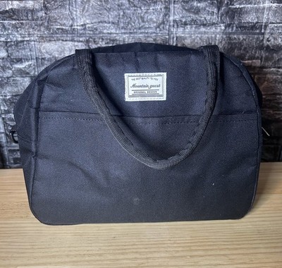 Mountain Guest Black Fabric  Insulated Lunch Bag