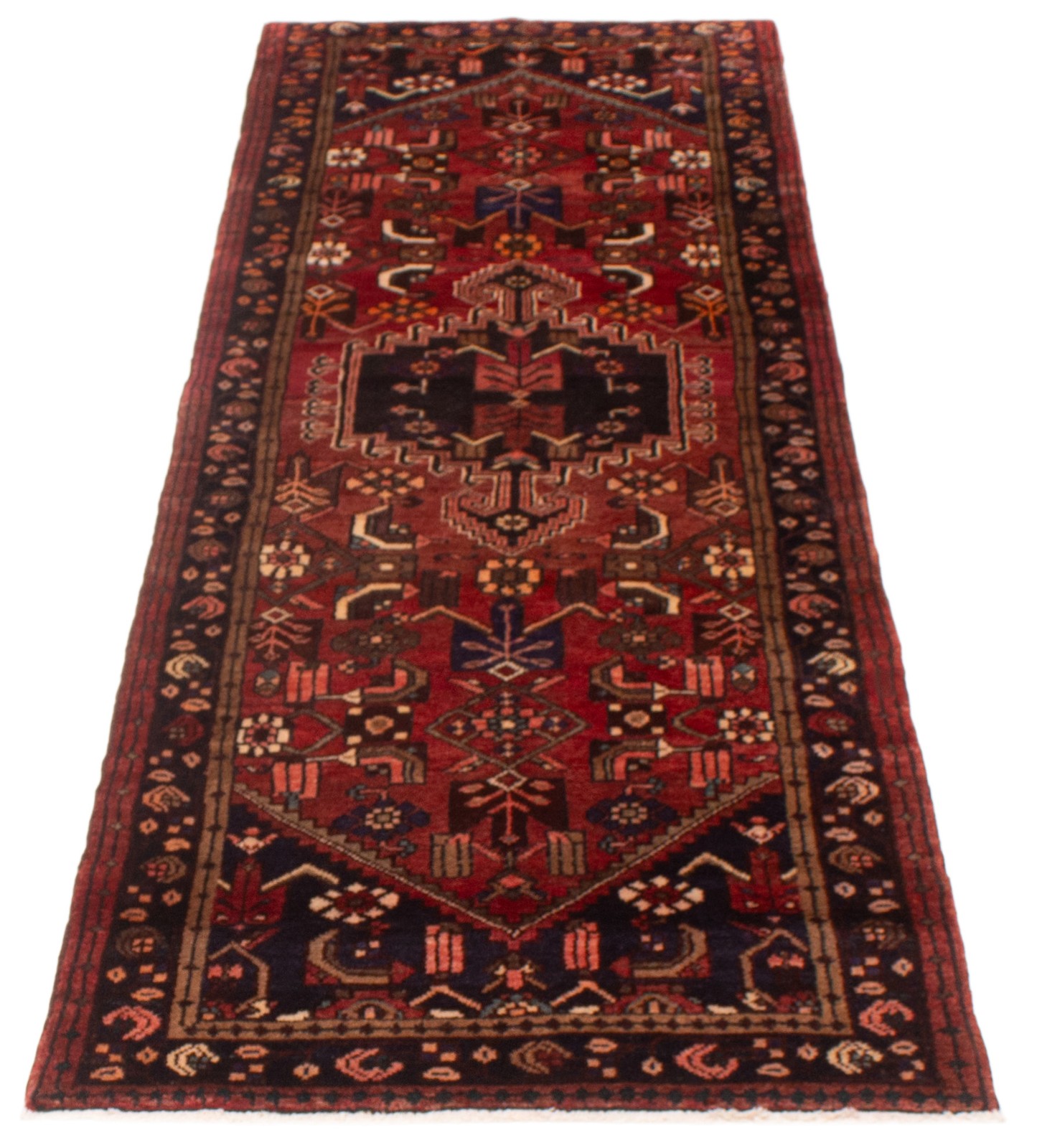 Vintage Hand-knotted Runner Rug 3'6" x 9'10" Traditional Oriental Wool Carpet
