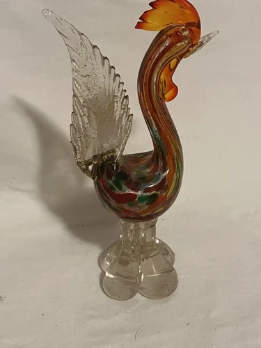 Vintage Murano Glass Rooster 14” High Excellent Condition