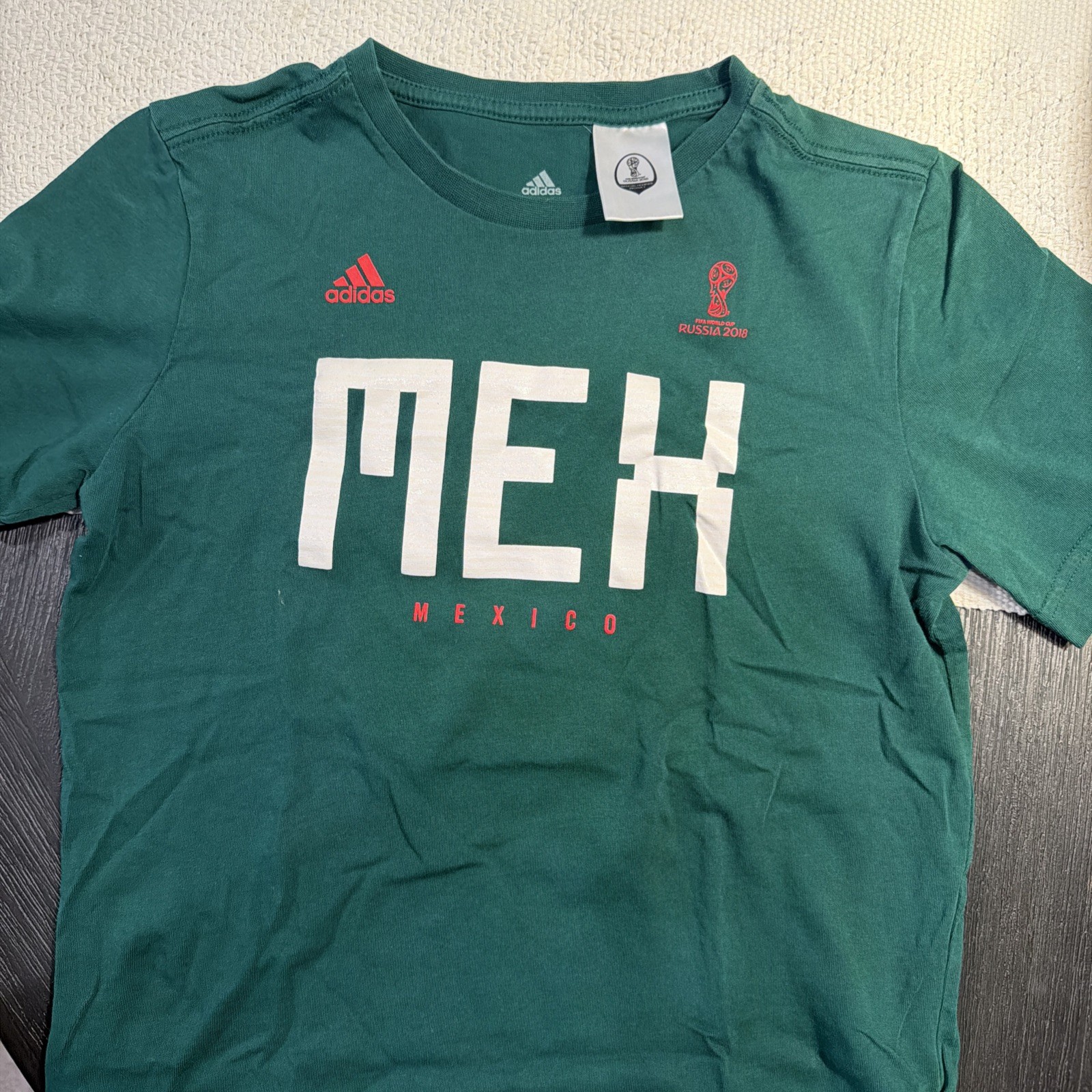 FIFA Adidas Soccer Mexico World Cup Russia 2018 T-Shirt Youth Boys Girls M (0-12
