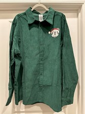 Disney Santa Mickey Mouse Christmas Green Corduroy Button Down Shirt Adult XXL