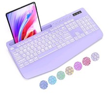 Large Print Backlit Computer Keyboards, Wired Lighted USB Keyboards with 7-Co...