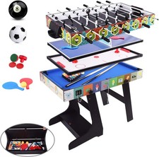 4FT 4 in 1 Multi Sports Game Table - Folding Combo - Pool/Snooker, Air Hockey