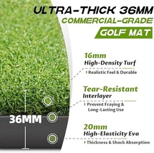 Golf Mat: 5x4ft & 5x5ft Heavy-Duty Golf Hitting Mats Practice Outdoor/Indoor, E