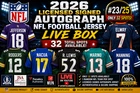 2026 LICENSED SIGNED AUTOGRAPH NFL FOOTBALL JERSEY LIVE BOX  RANDOM TEAM  #23/25