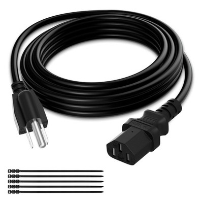 3-Prong Power Cord 30 Ft, Heatproof Flexible Durable AC Device Power Cable fo...