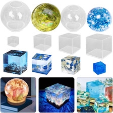 6 Pcs Sphere Cube Resin Molds - Clear Silicone Epoxy Resin Molds for DIY Seam