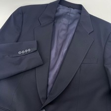 J.Crew Blazer Mens 40R Navy Blue 100 Wool Two-Button Made in USA Professional