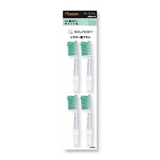 SOLADEY Premium Brush Heads 4 Pack 3-Row Rubber Point Medium Green Japan