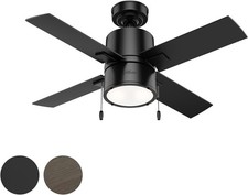 Hunter Fan 42 inch Matte Black Indoor Ceiling Fan with Light and Pull Chain